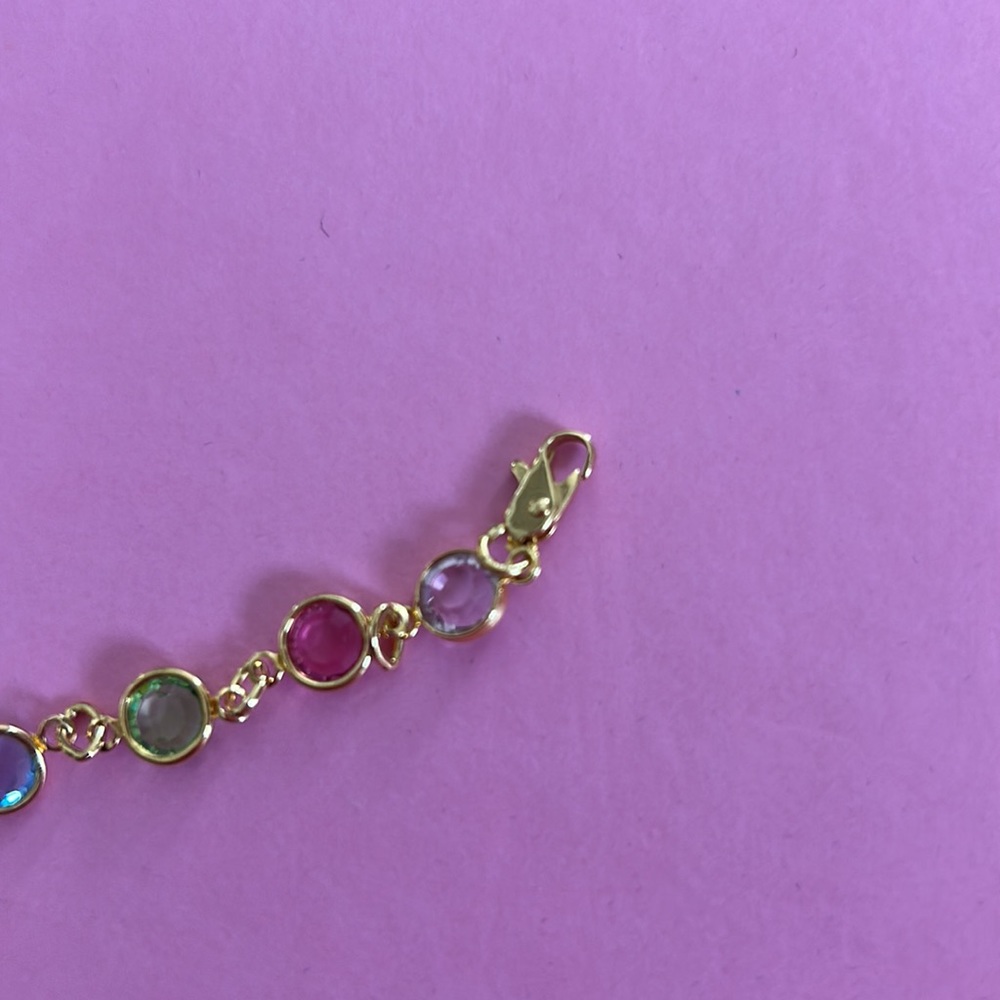 Multi gemstone colored anklet - Picture 3 of 3